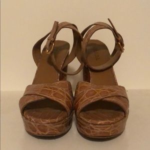 Prada Platform Crocodile Skin Sandal